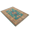 Handmade Kazak Area Rug 4' 0" x 5' 5" ft / 123 x 165 cm - No. G34022
