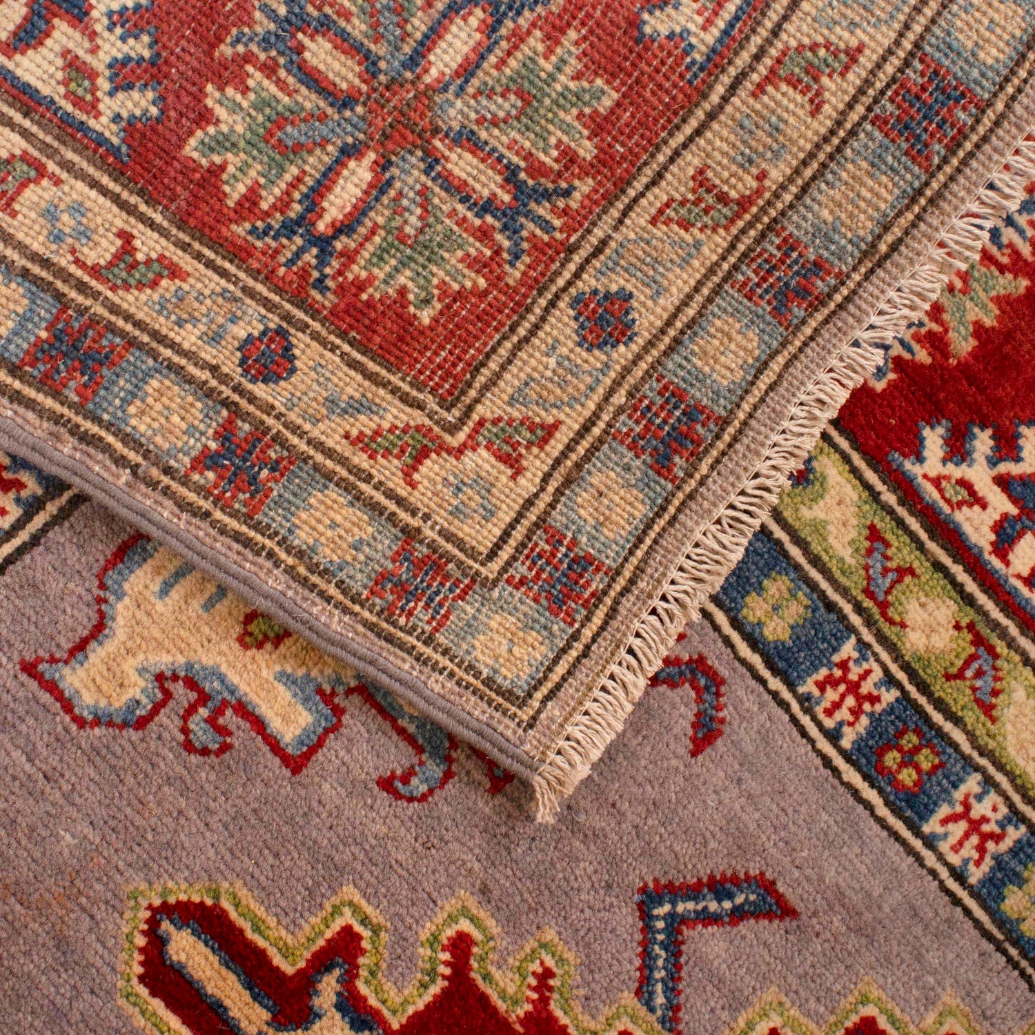 Gray Color Kazak Rug 5' 0" x 6' 7" ft / 152 x 201 cm - No. G34024