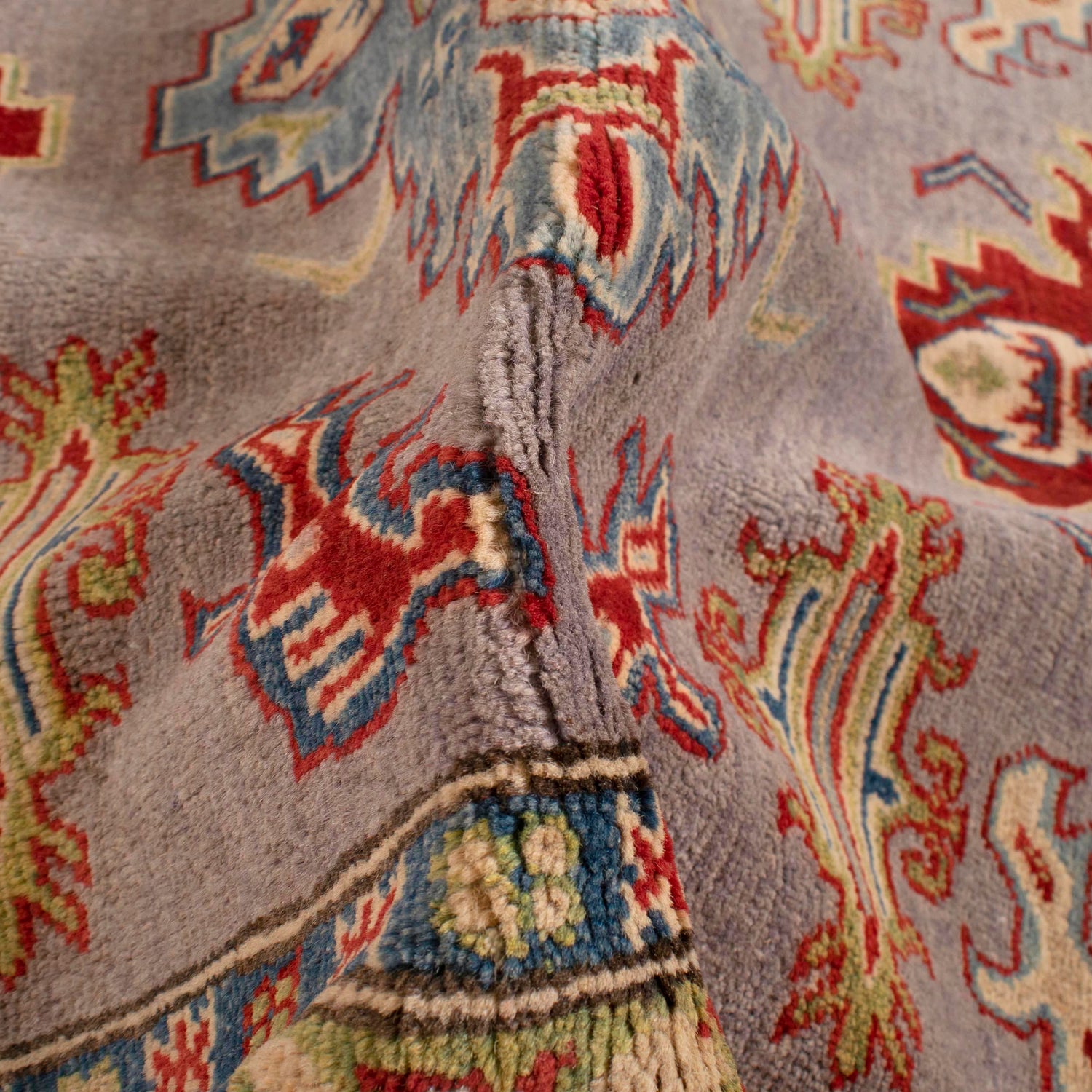 Gray Color Kazak Rug 5' 0" x 6' 7" ft / 152 x 201 cm - No. G34024