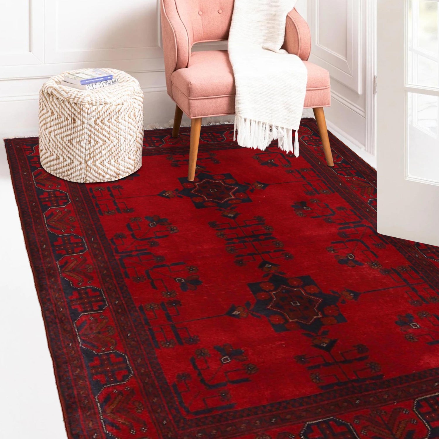 Hand knotted Khal Mohammadi Rugs 3' 7" x 4' 9" ft / 108 x 146 cm - No. G34137