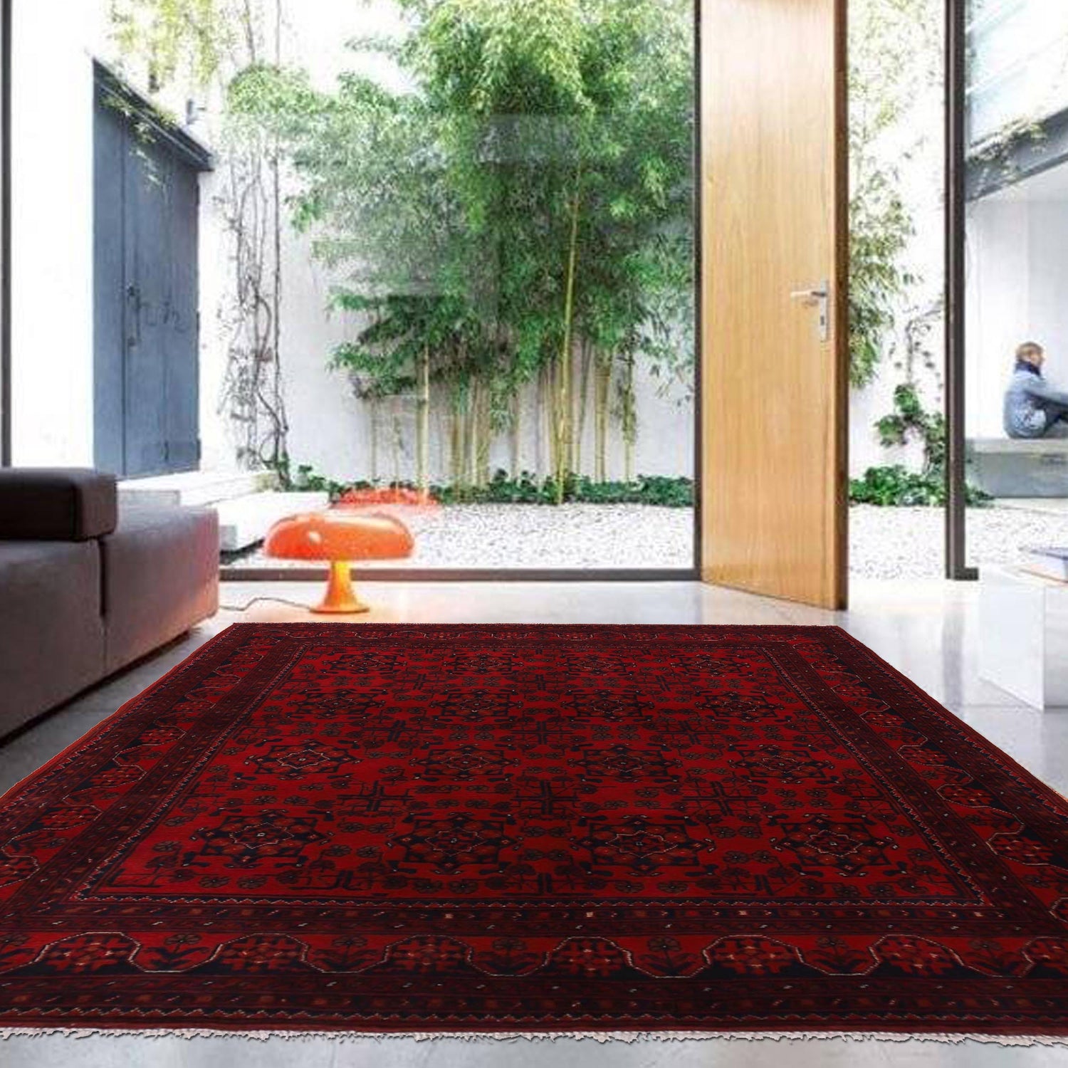 Red Color Khal Mohammadi Rug 5' 0" x 6' 7" ft / 152 x 200 cm - No. G34138
