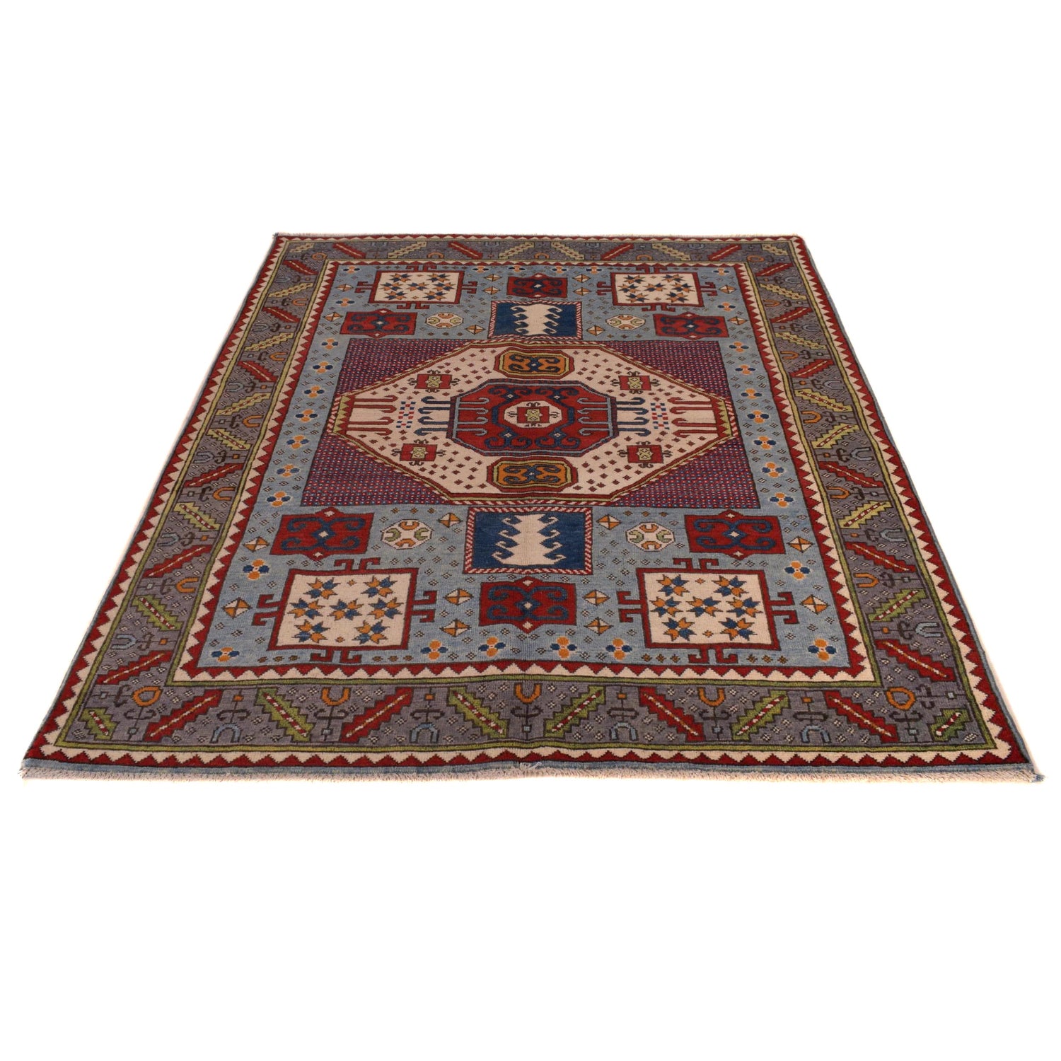Multi Color Mamluk Carpet 4' 11" x 6' 7" ft / 149 x 200 cm - No. G34144