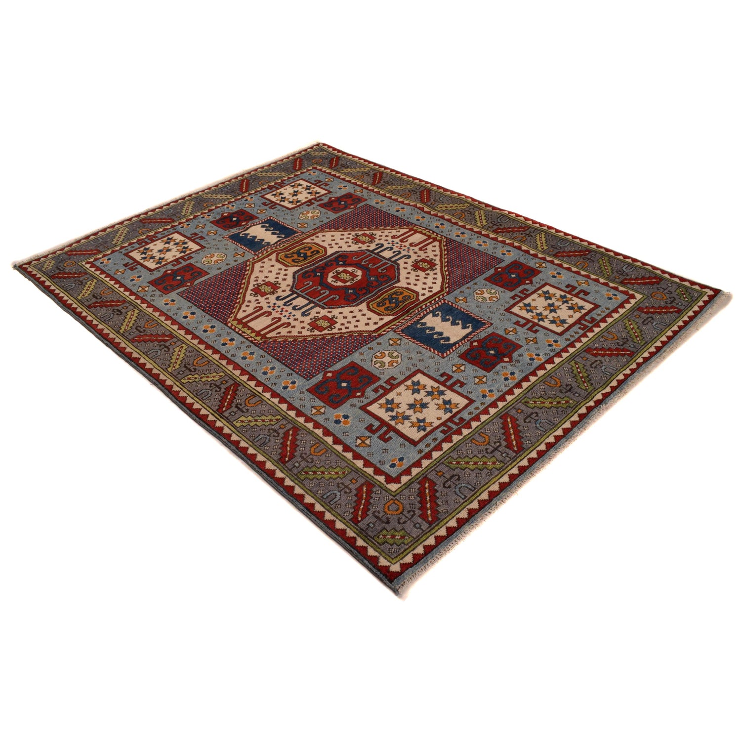 Multi Color Mamluk Carpet 4' 11" x 6' 7" ft / 149 x 200 cm - No. G34144