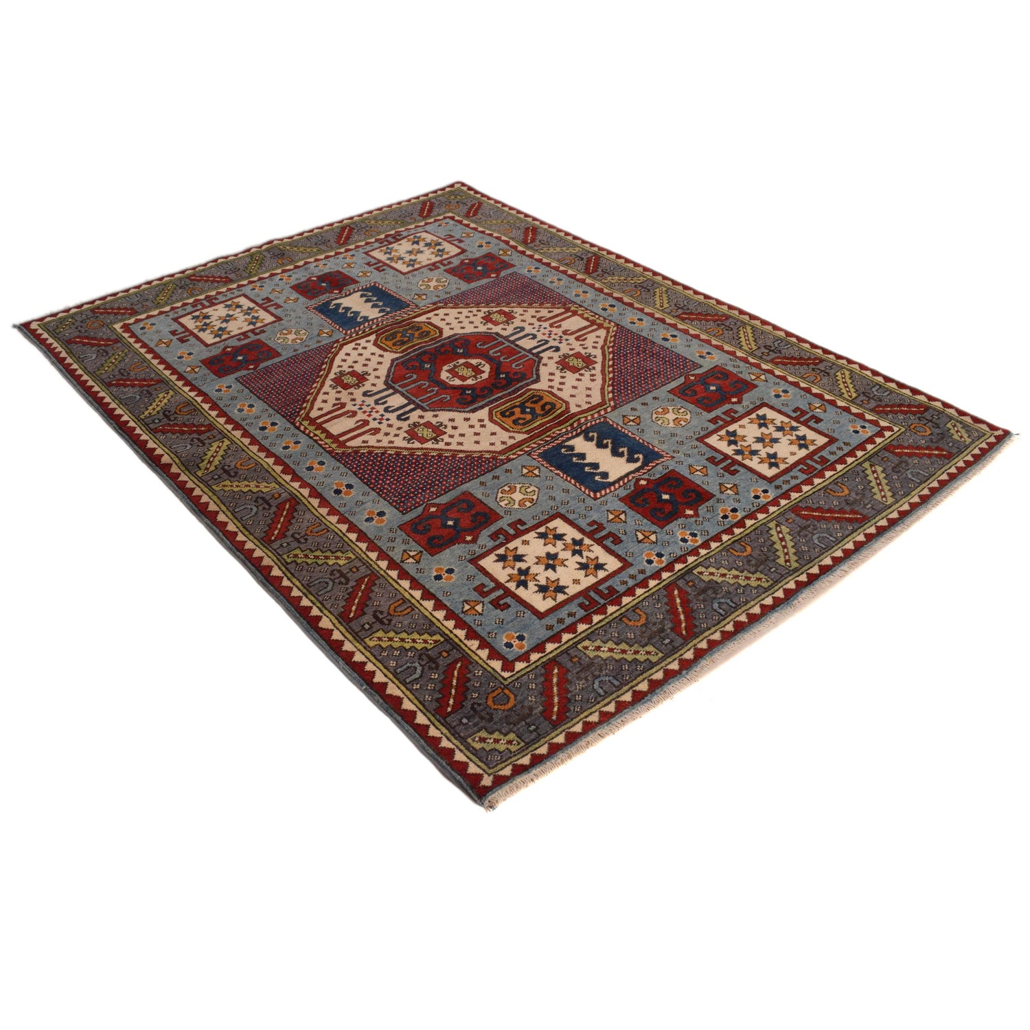 Multi Color Mamluk Carpet 4' 11" x 6' 7" ft / 149 x 200 cm - No. G34144
