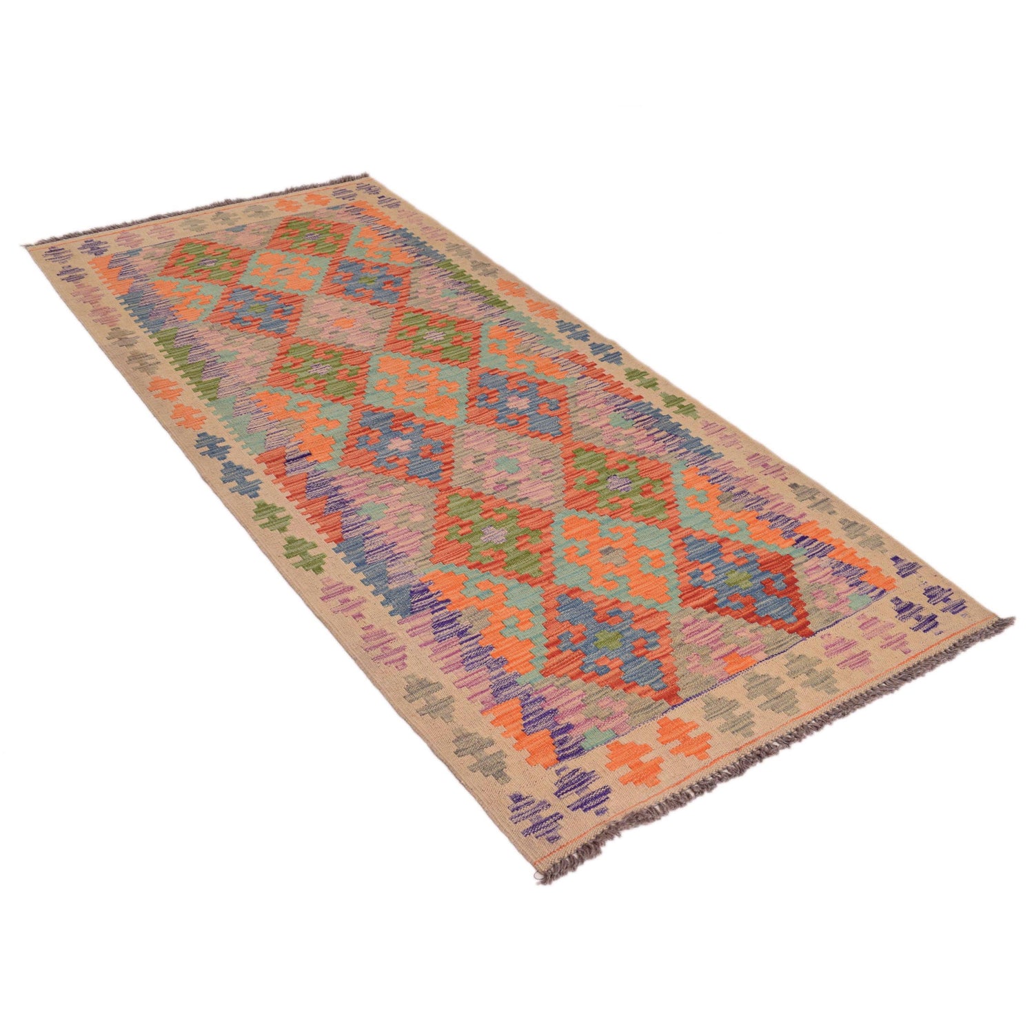 Short Chobi Kilim Runner 2' 11" x 6' 7" ft / 90 x 201 cm - No. G34380