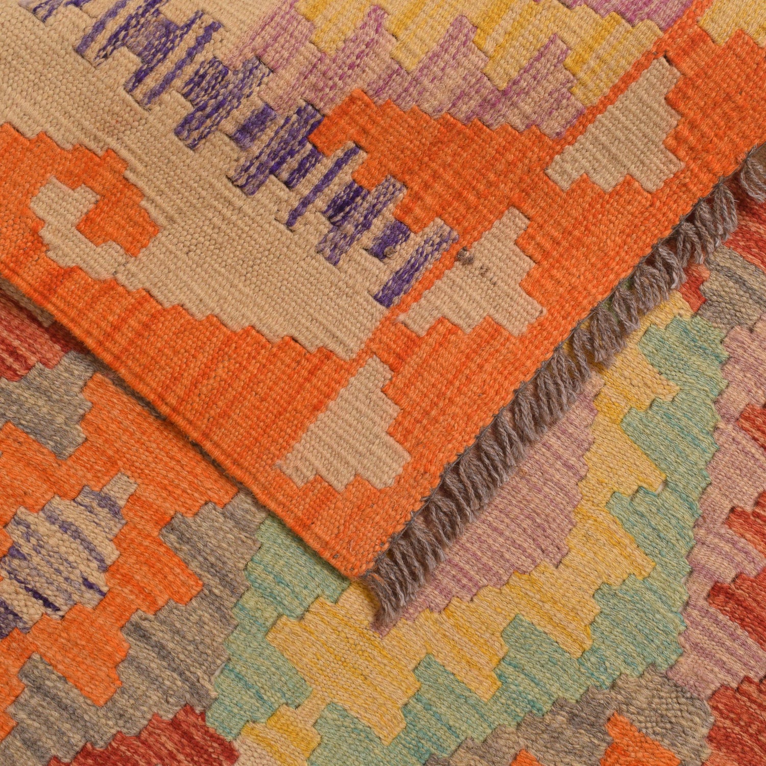 Hand Woven Wool Kelim Runner 2' 9" x 8' 4" ft / 85 x255 cm - No. G34382