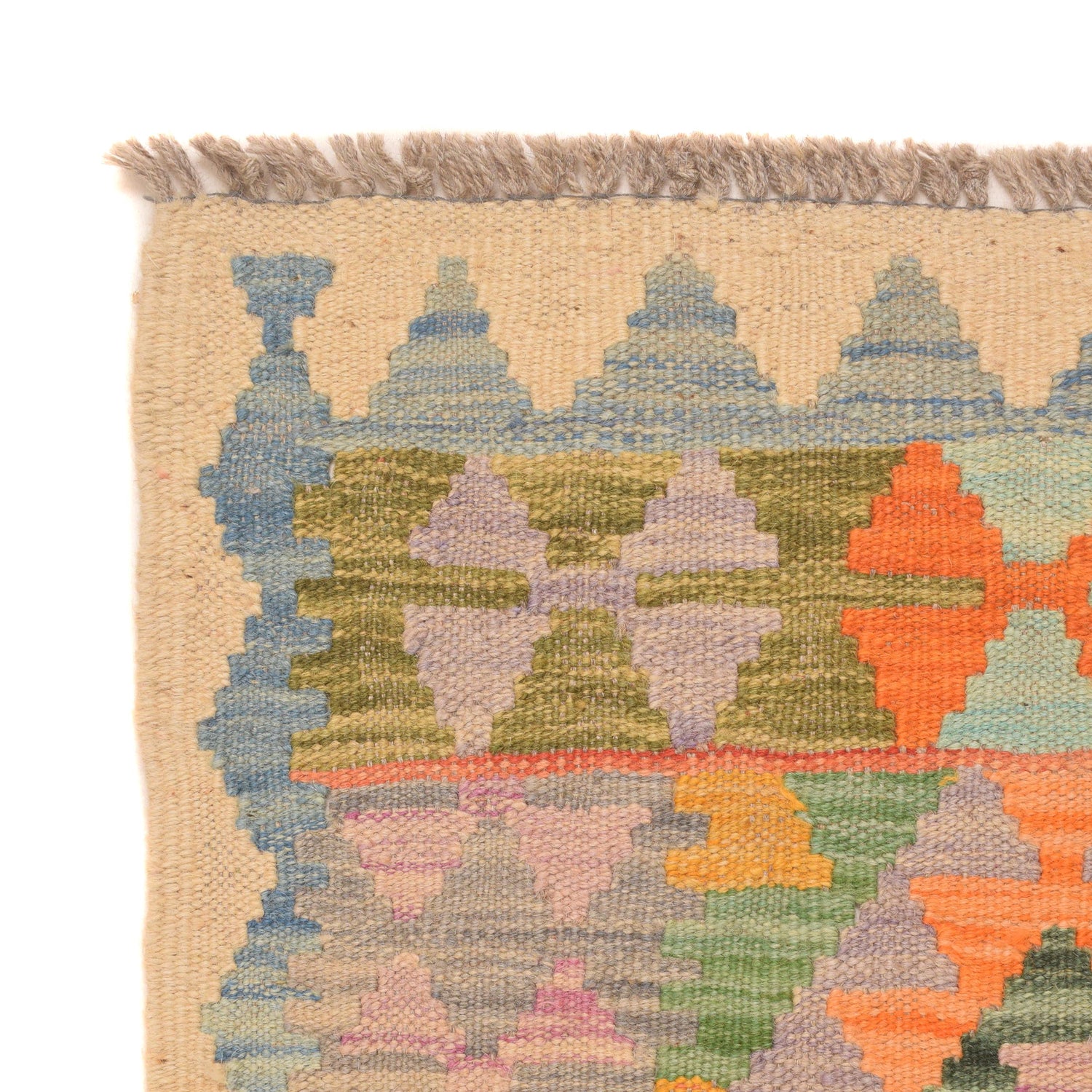 Hand Knotted Afghan Style Kilim Runner 2' 11" x 9' 8" ft / 90 x 295 cm - No. G34384