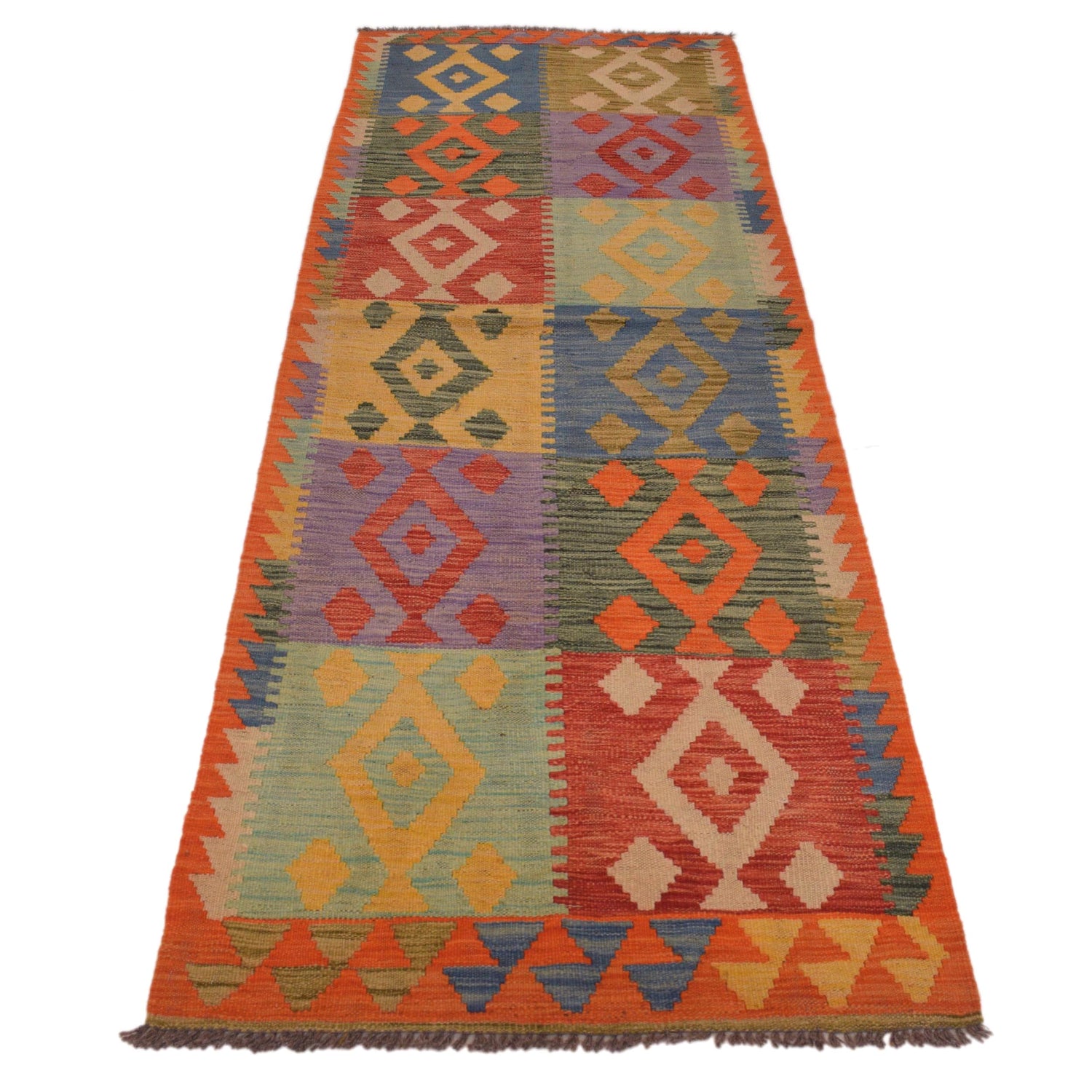 Hand Knotted Flatweave Kilim Runner 2' 9" x 8' 3" ft / 85 x 252 cm - No. G34390
