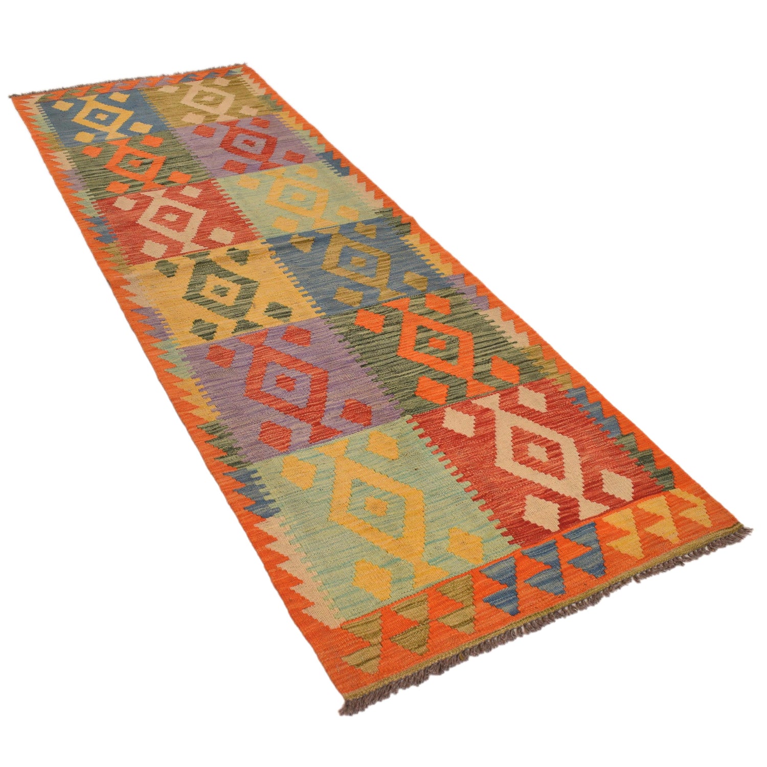 Hand Knotted Flatweave Kilim Runner 2' 9" x 8' 3" ft / 85 x 252 cm - No. G34390