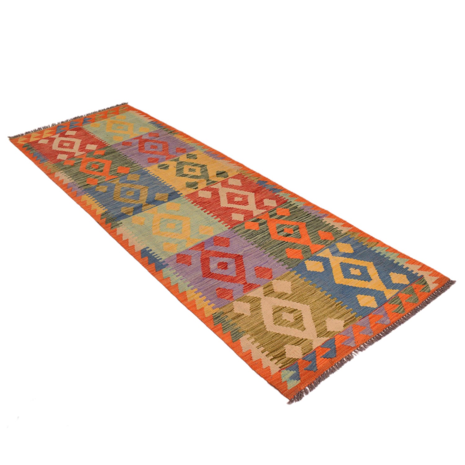 Hand Knotted Flatweave Kilim Runner 2' 9" x 8' 3" ft / 85 x 252 cm - No. G34390