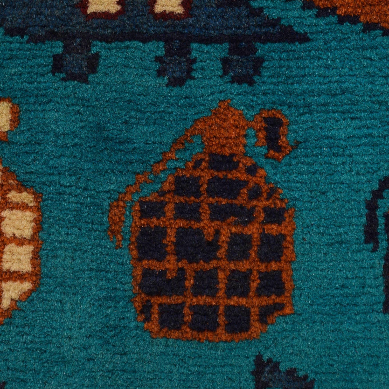 Authentic Afghan War Area Rug 3' 5" x 4' 9" ft / 104 x 145 cm - No. G34406