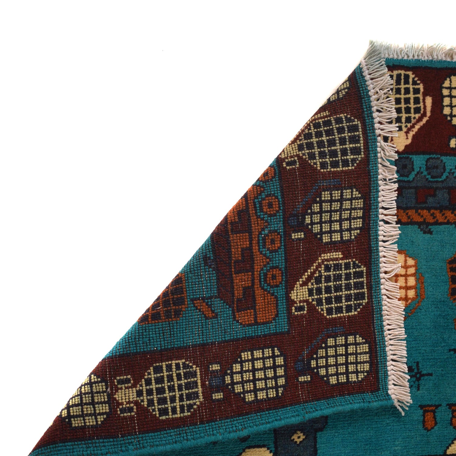 Authentic Afghan War Area Rug 3' 5" x 4' 9" ft / 104 x 145 cm - No. G34406