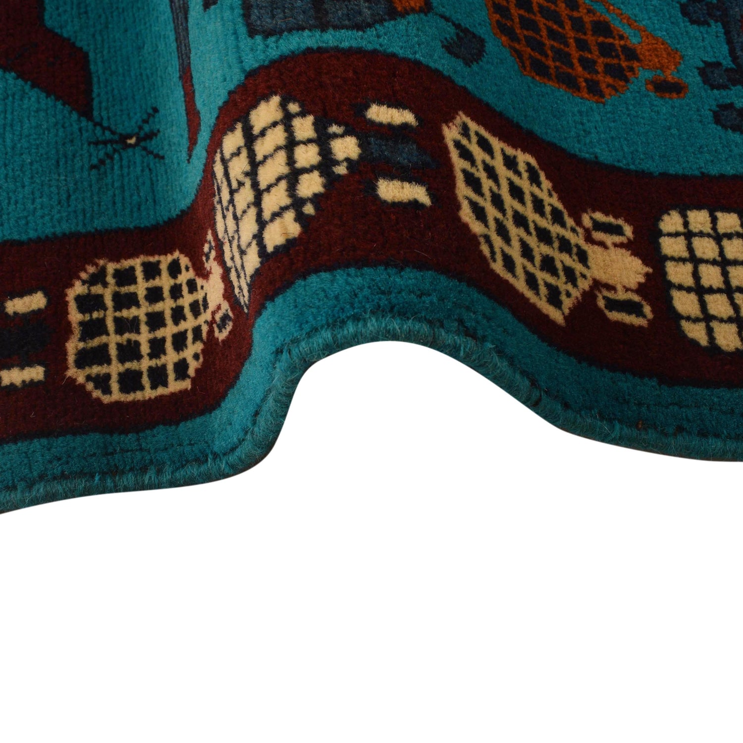 Authentic Afghan War Area Rug 3' 5" x 4' 9" ft / 104 x 145 cm - No. G34406