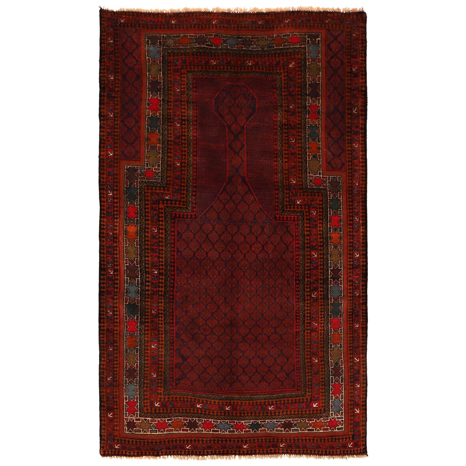 Small Prayer Carpet 3' 3" x 5' 8" ft / 98 x 172 cm - G34861