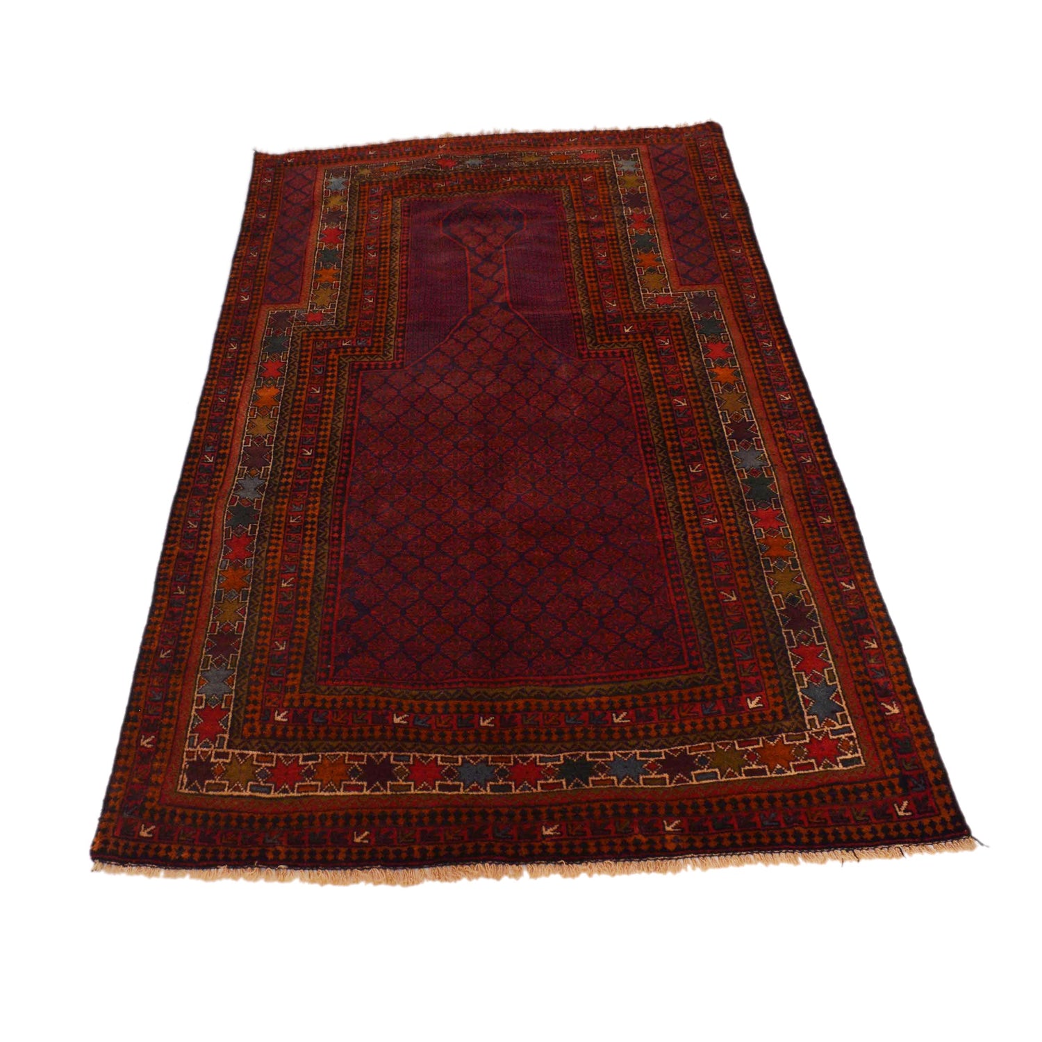 Small Prayer Carpet 3' 3" x 5' 8" ft / 98 x 172 cm - G34861
