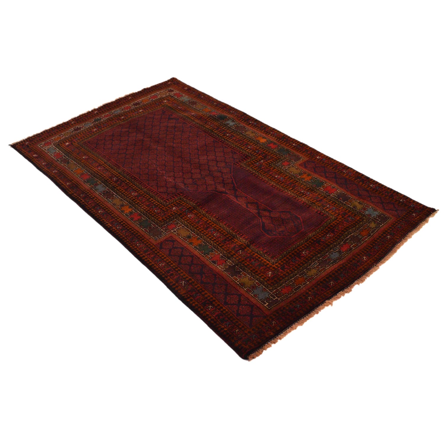 Small Prayer Carpet 3' 3" x 5' 8" ft / 98 x 172 cm - G34861