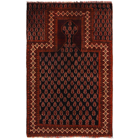 Muslim Prayer Rug 2' 8" x 4' 2" ft / 81 x 126 cm - No. G34862