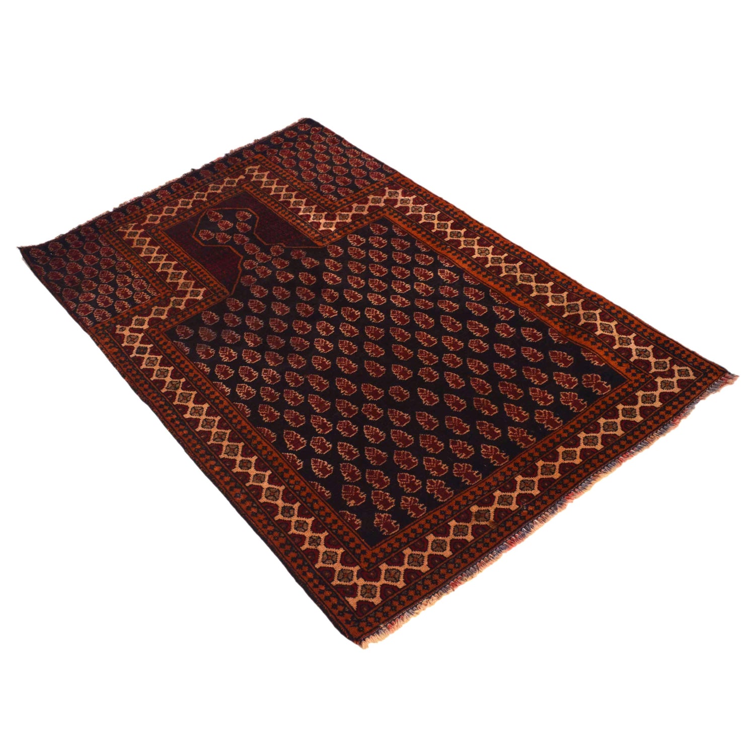 Muslim Prayer Rug 2' 8" x 4' 2" ft / 81 x 126 cm - No. G34862