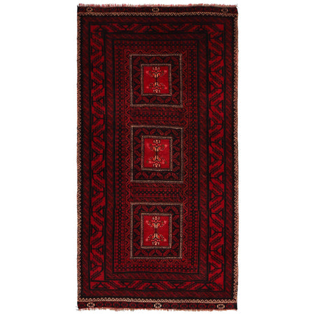 Handmade Baluchi Rug 3' 9" x 7' 3" ft / 114 x 222 cm - No. G34866