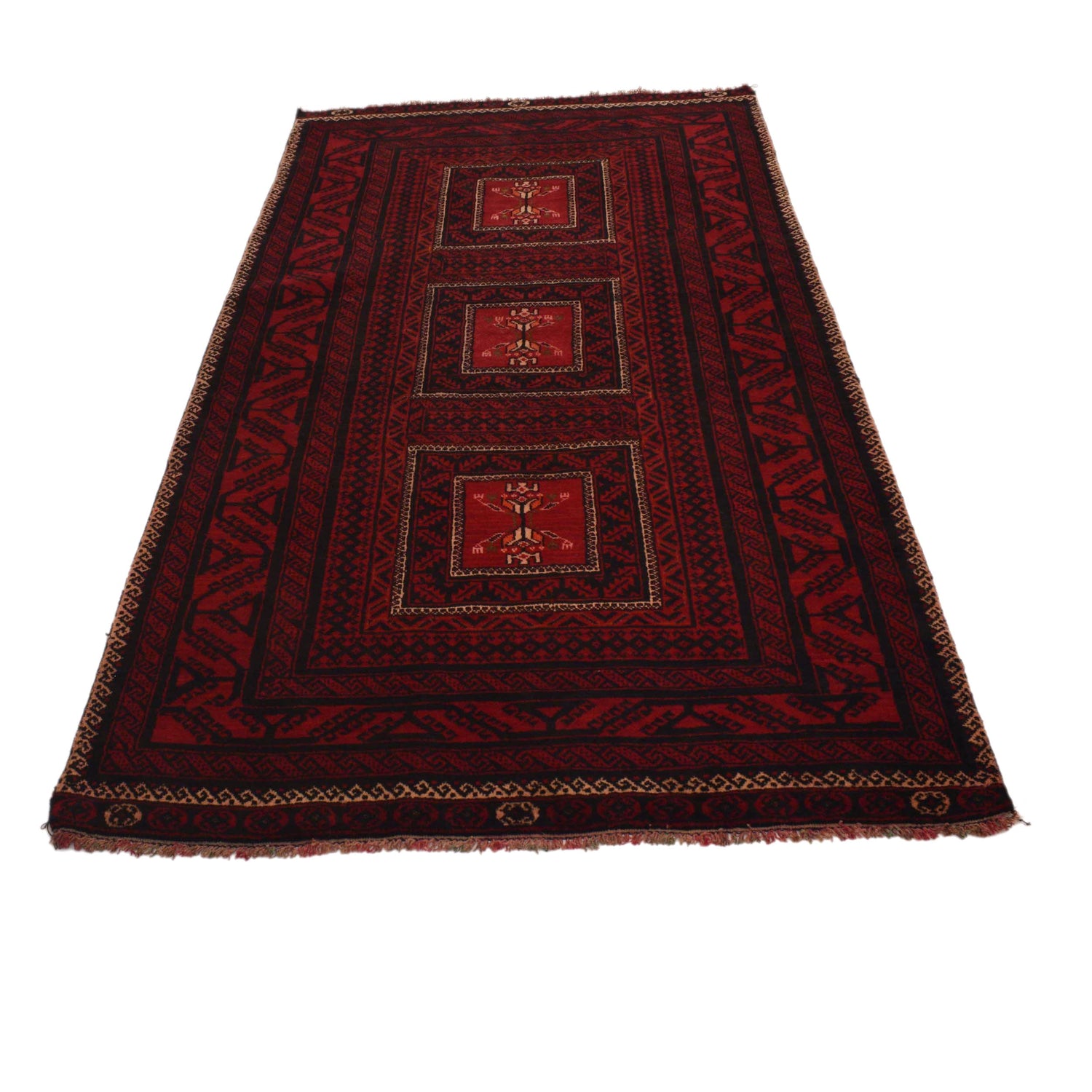 Handmade Baluchi Rug 3' 9" x 7' 3" ft / 114 x 222 cm - No. G34866