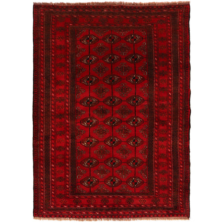 Red Color Baluchi Rug 4' 3" x 5' 10" ft / 130 x 177 cm - No. G34867