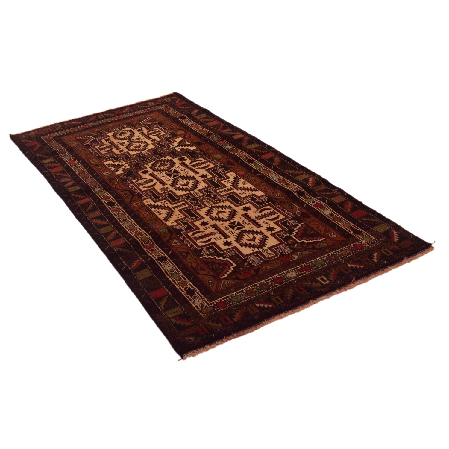 Multi Baluchi Rug 3' 7" x 6' 6" ft / 108 x 198 cm - No. G34868