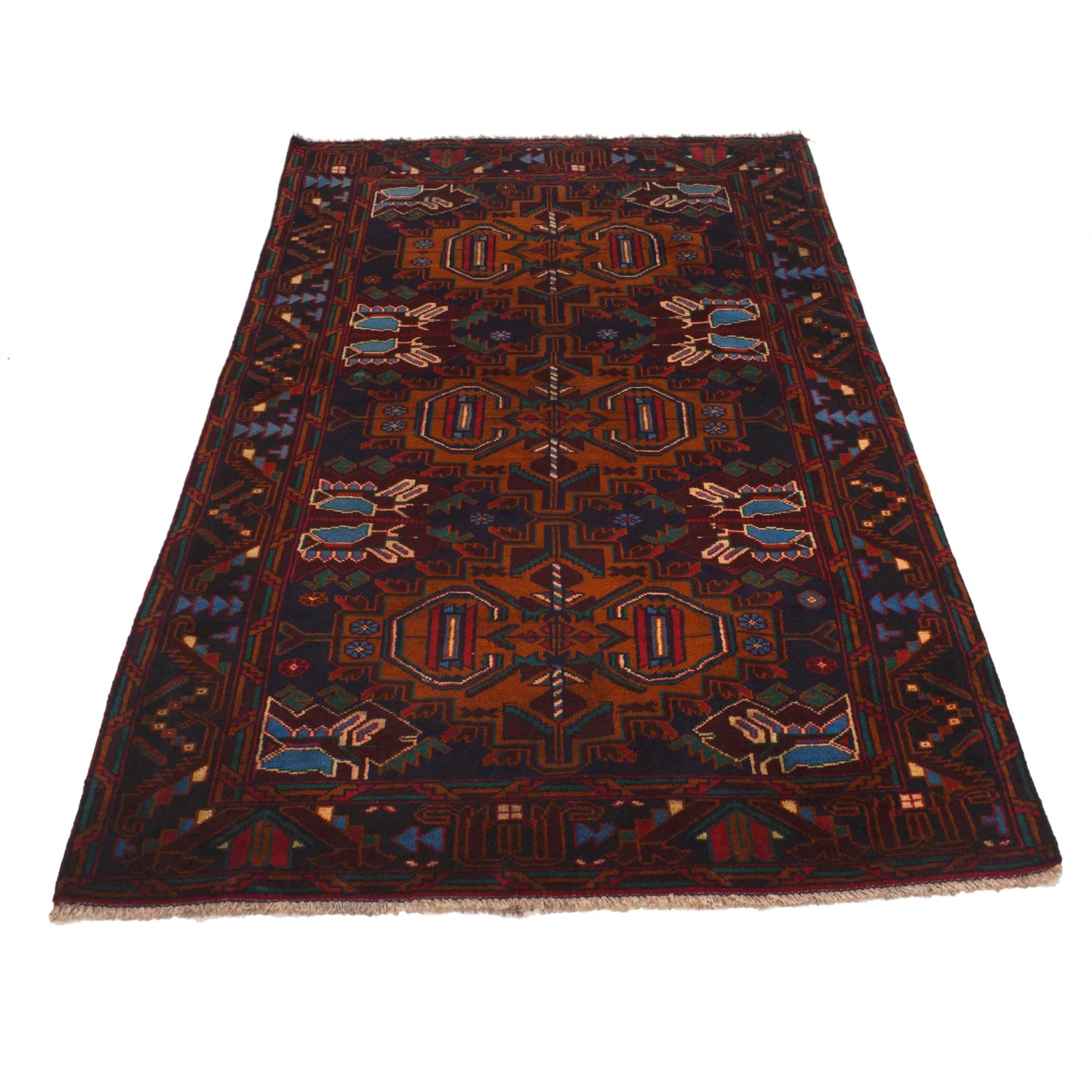 Handmade Baluchi Rug  3' 7" x 6' 6" ft / 110 x 197 cm - No. G34871