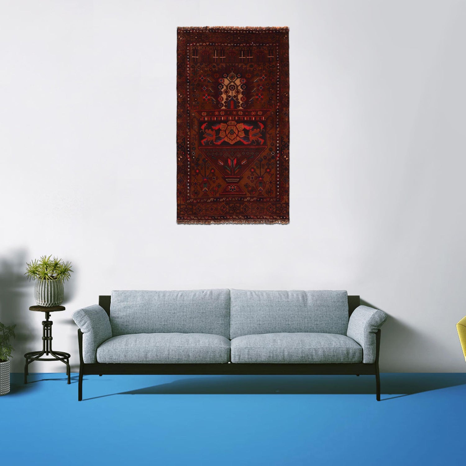 Small Prayer Carpet 2' 7" x 4' 6" ft / 80 x 137 cm - G34874