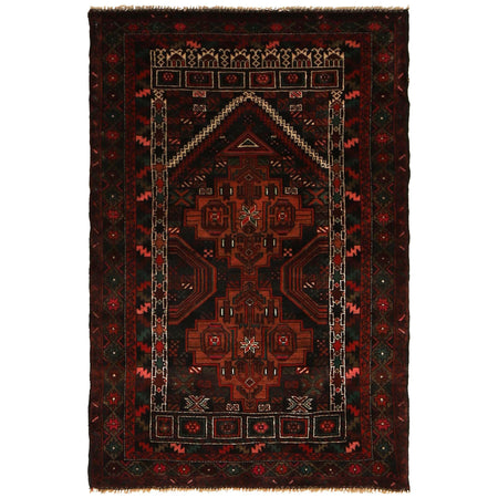 Muslim Prayer Rug 2' 9" x 4' 5" ft / 85 x 134 cm - No. G34875