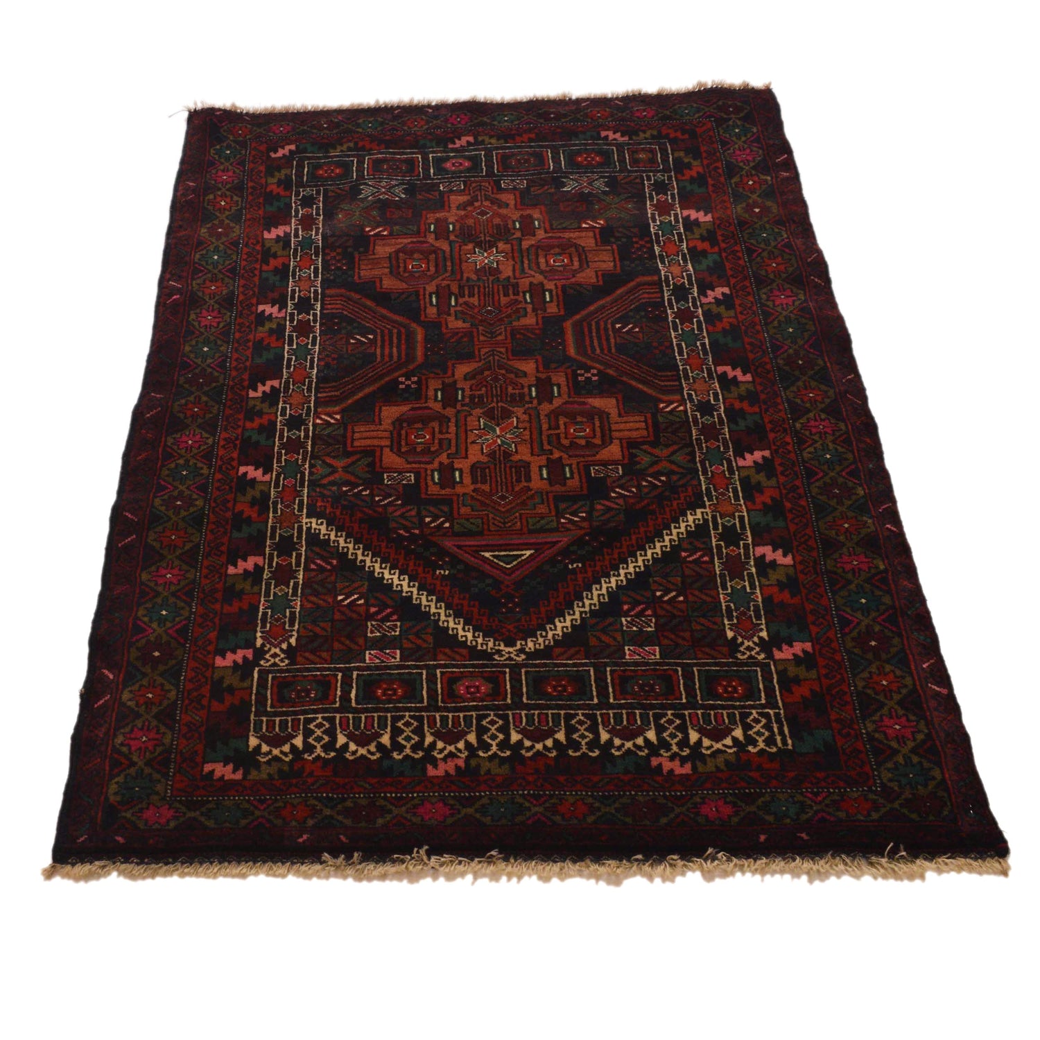 Muslim Prayer Rug 2' 9" x 4' 5" ft / 85 x 134 cm - No. G34875