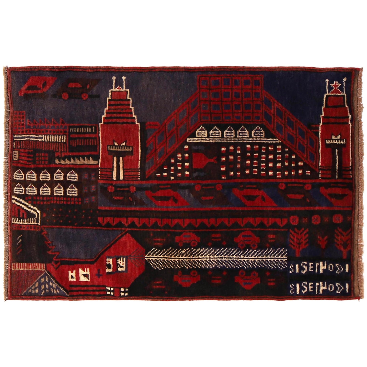 Handmade Pictorial Carpet 3' 0" x 4' 5" ft / 92 x 135 cm - No. G34880