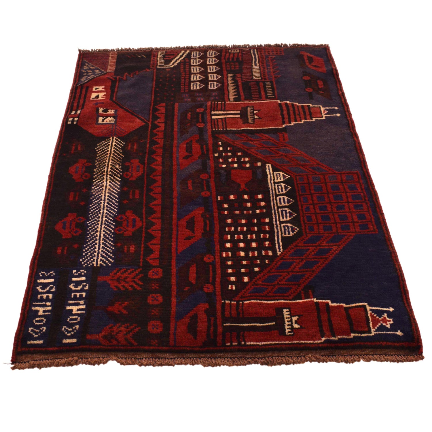 Handmade Pictorial Carpet 3' 0" x 4' 5" ft / 92 x 135 cm - No. G34880