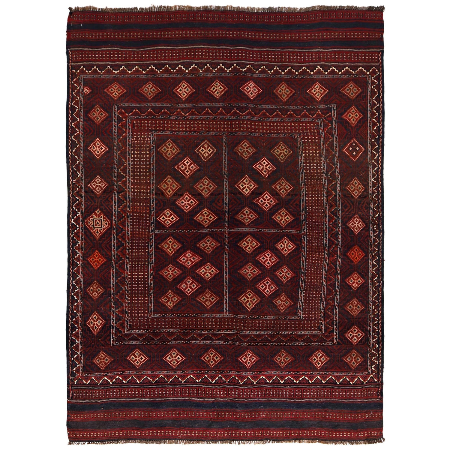 Afghan Laghari Kilim 4' 7" x 6' 3" ft / 140 x 190 cm - No. G34886