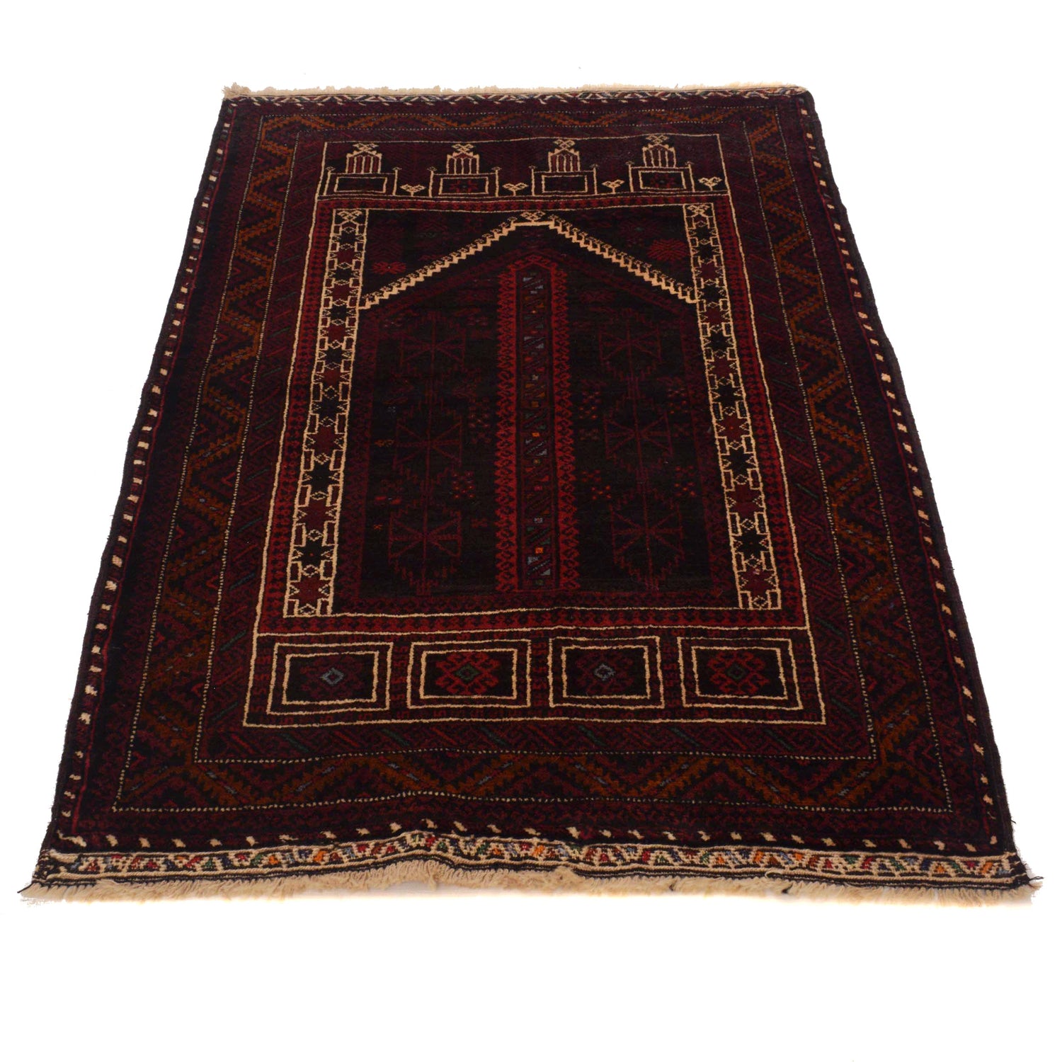 Handmade Prayer Rug 3' 0" x 4' 10" ft / 91 x 148 cm -No. G35151