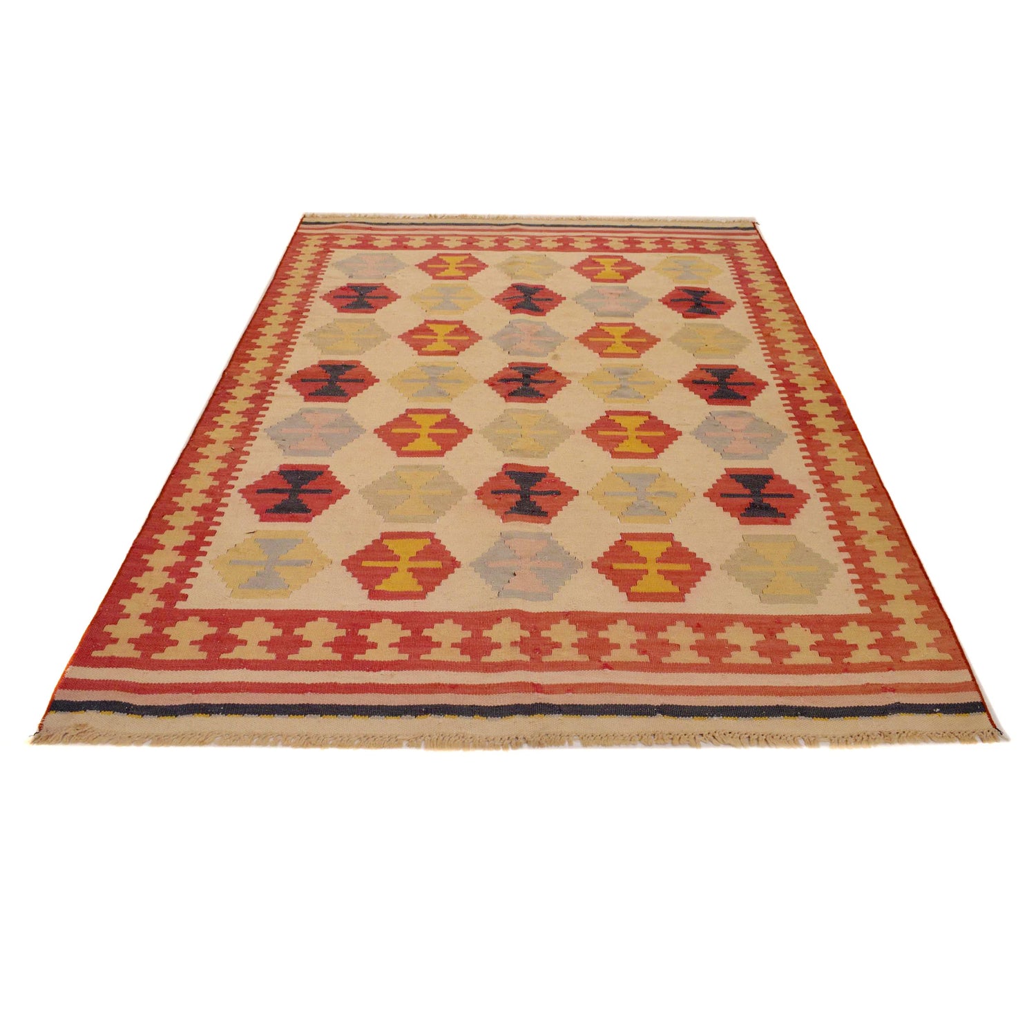 Afghan Vintage Kilim 5' 3" x 7' 7" ft / 161 x 232 cm - No. G35157