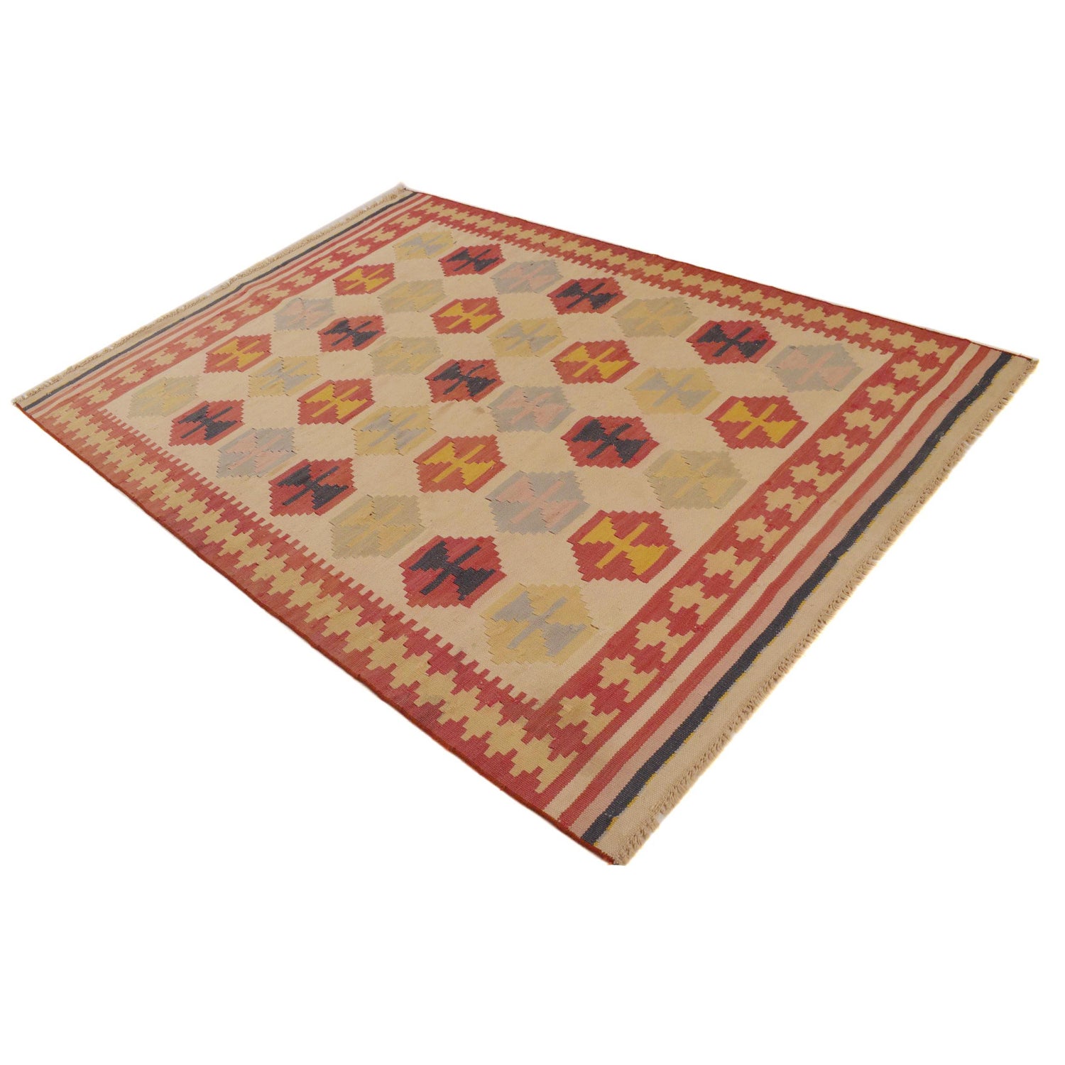 Afghan Vintage Kilim 5' 3" x 7' 7" ft / 161 x 232 cm - No. G35157