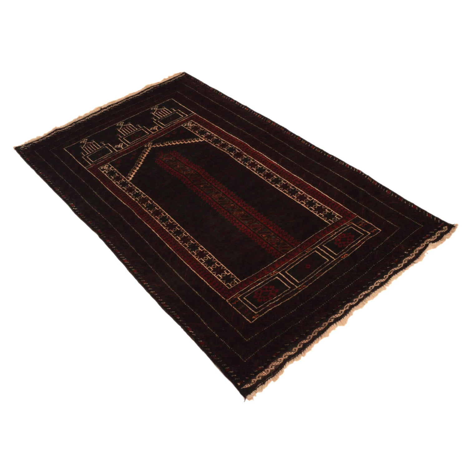 Small Prayer Carpet 2' 9" x 4' 8" ft / 85 x 143 cm - G35170