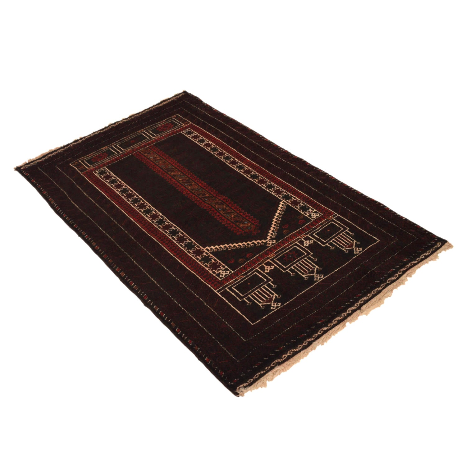 Small Prayer Carpet 2' 9" x 4' 8" ft / 85 x 143 cm - G35170