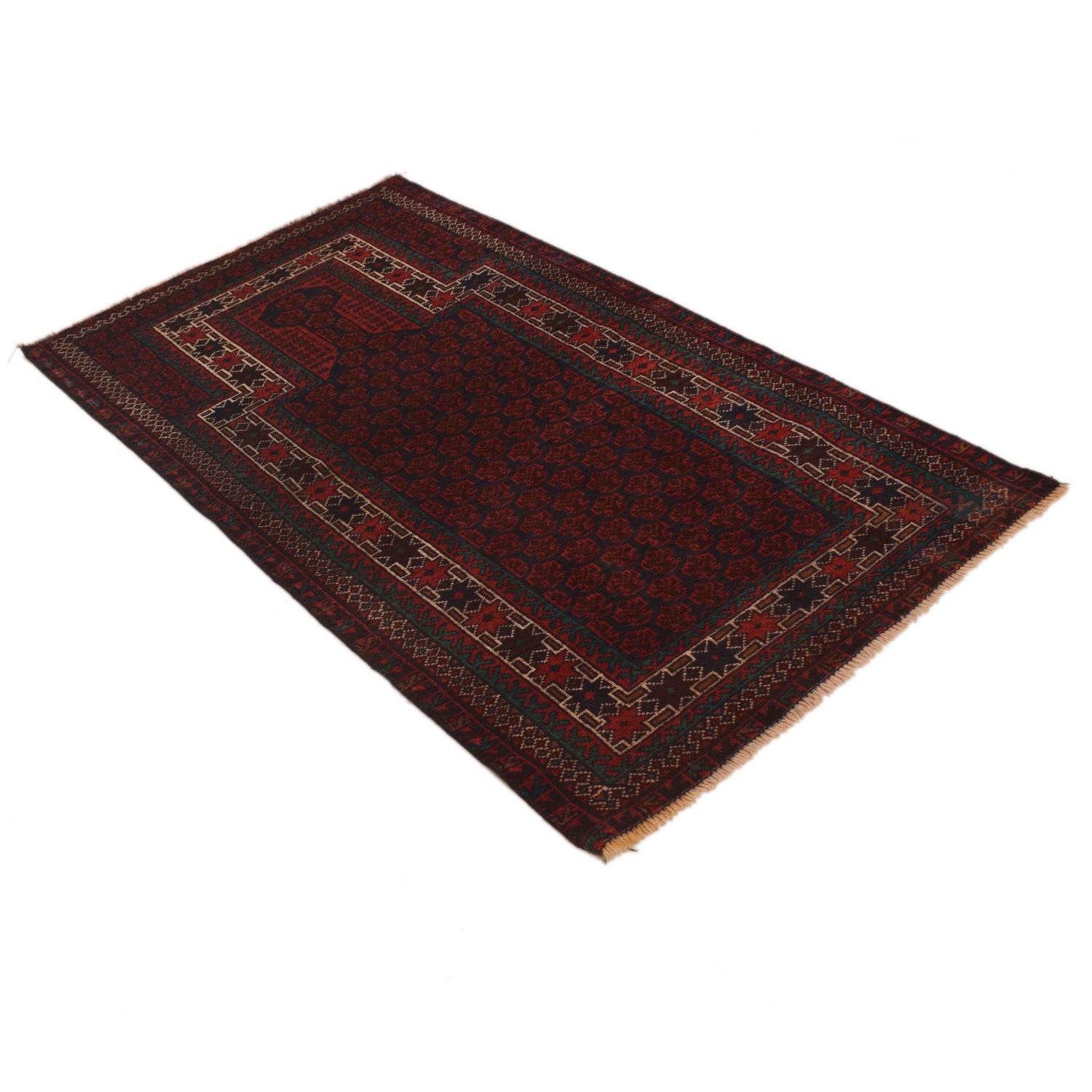 Small Prayer Carpet 3' 0" x 5' 5" ft / 92 x 165 cm - G35173
