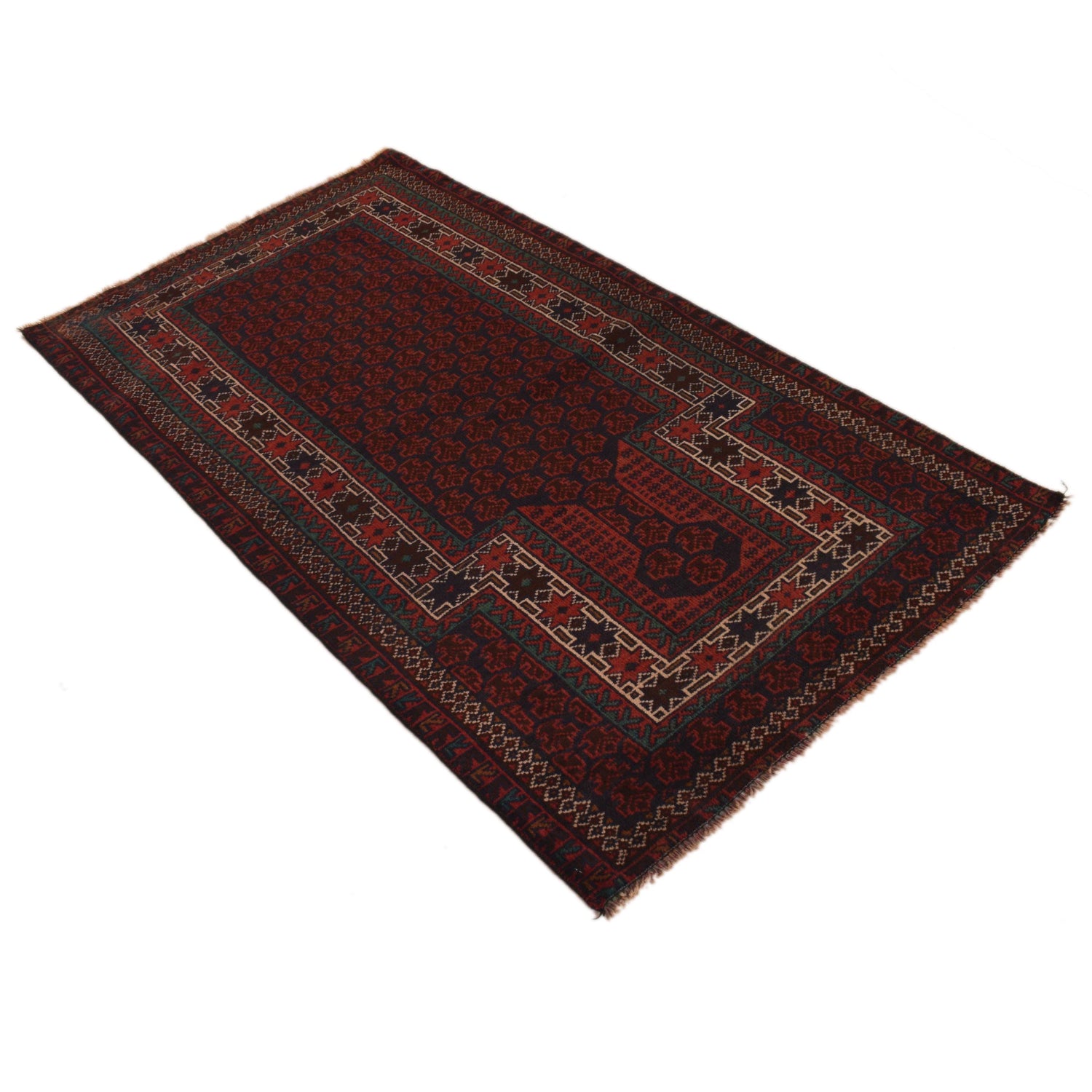 Small Prayer Carpet 3' 0" x 5' 5" ft / 92 x 165 cm - G35173