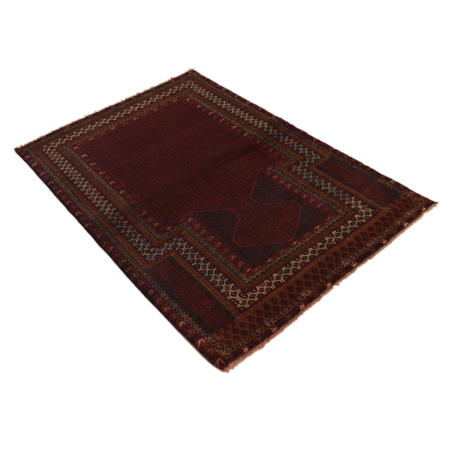 Muslim Prayer Rug 3' 3" x 4' 8" ft / 99 x 143 cm - G35174