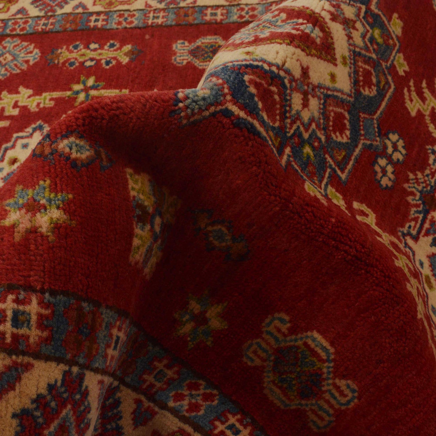 Handmade Kazak Area Rug 3' 3" x 4' 6" ft / 100 x 138 cm - No. G35209