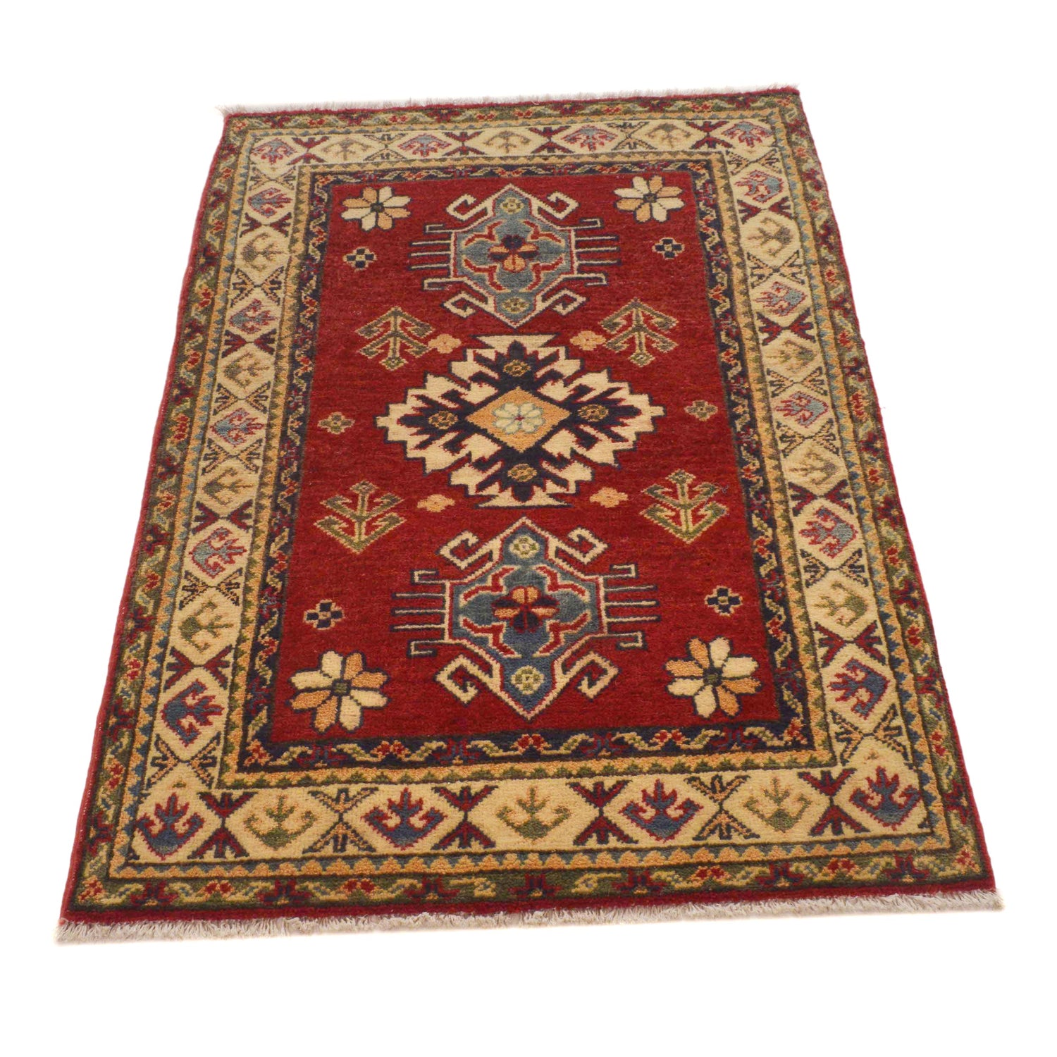 Hand Knotted Kazak Oriental Rug 2' 9" x 4' 4" ft / 83 x 131 cm - No. G35211