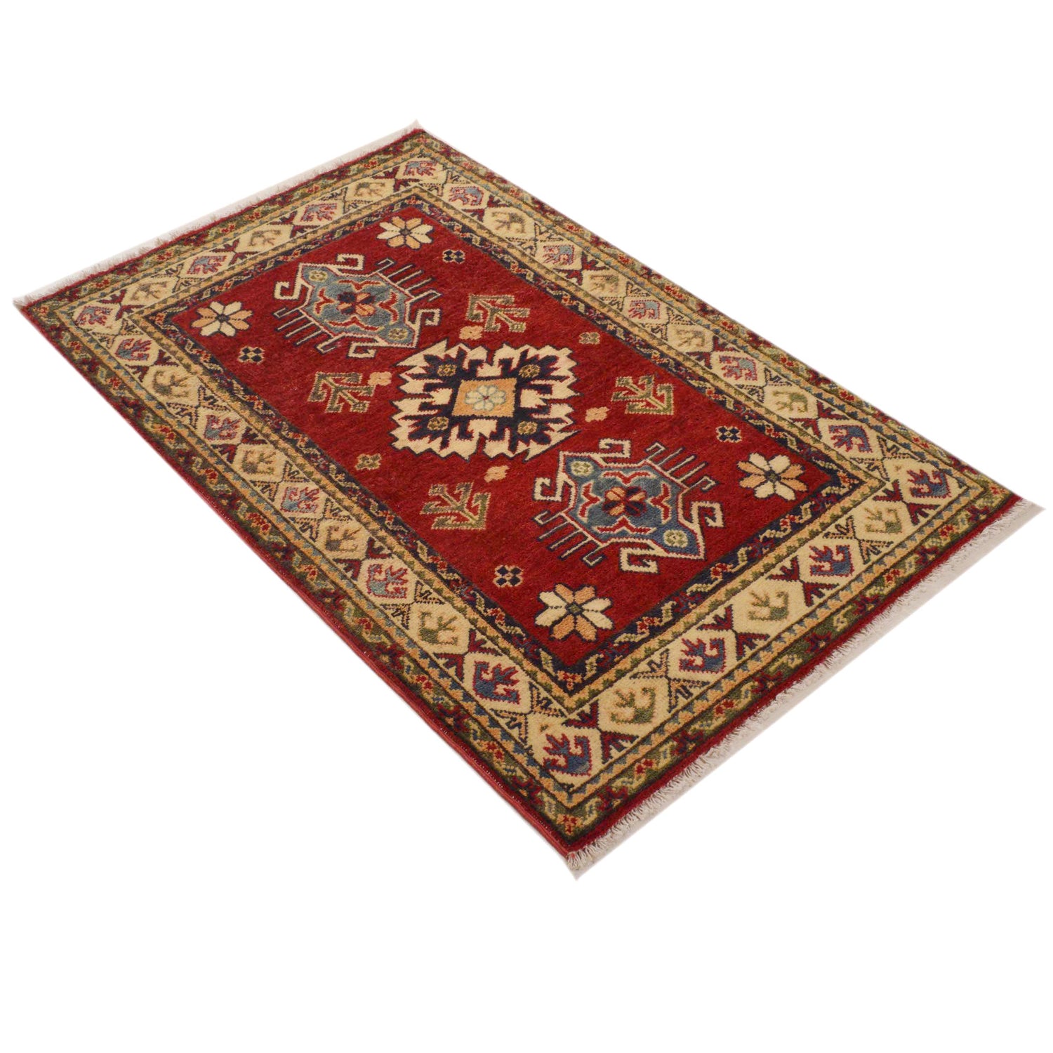 Hand Knotted Kazak Oriental Rug 2' 9" x 4' 4" ft / 83 x 131 cm - No. G35211
