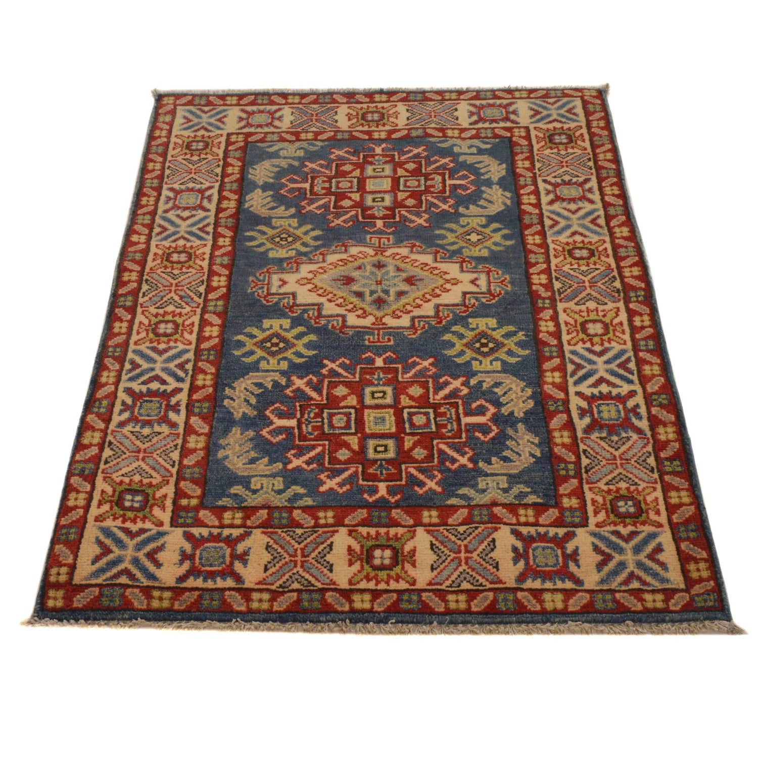 Handmade Kazak Area Rug 2' 9" x 4' 0" ft / 83 x 121 cm - No. G35215