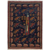 Handmade Afghan War Area Rug 2' 2" x 2' 10" ft / 67 x 87 cm - No. G35396