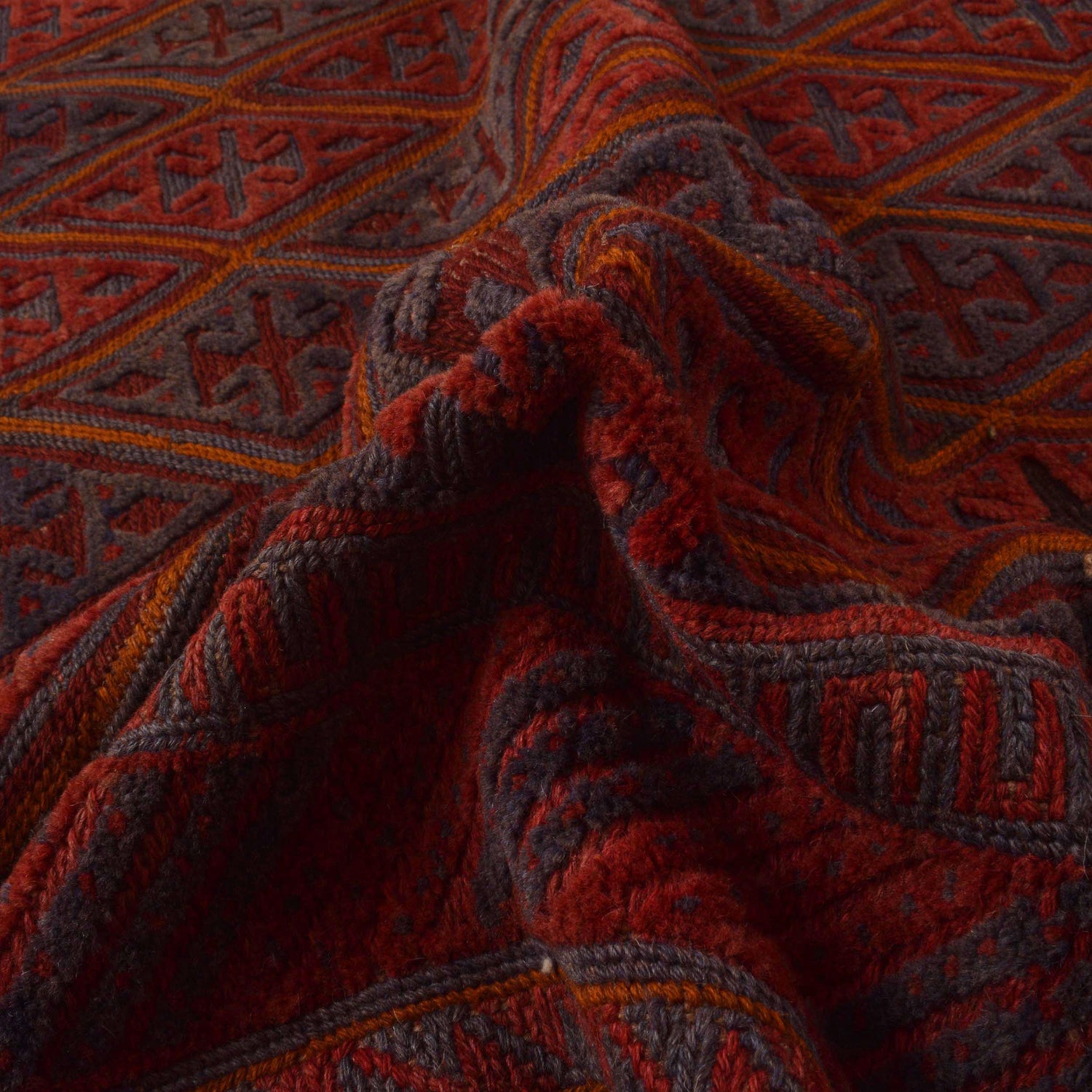 Handmade Wool Mushwani Rug t 7' 2" x 8' 10" ft / 218 x 269 cm - No. G35403