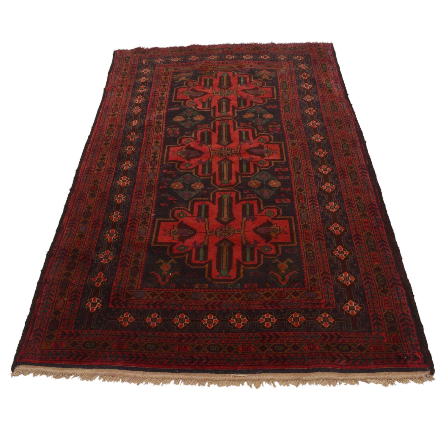 Tribal Baloch Rug 3' 8" x 6' 2" ft / 111 x 189 cm - No. G35404