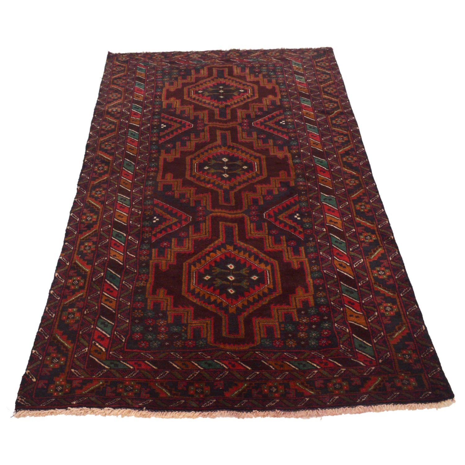 Multi Color Baluchi Rug 3' 7" x 6' 8" ft / 110 x 204 cm - No. G35405
