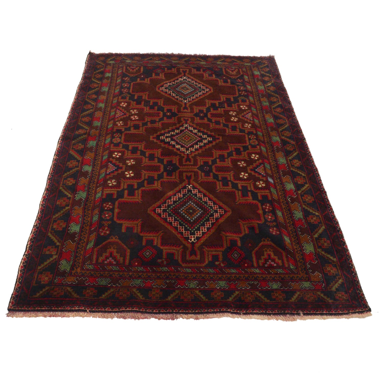 Multi Color Baluchi Rug 4' 0" x 6' 8" ft / 122 x 204 cm - No. G35410